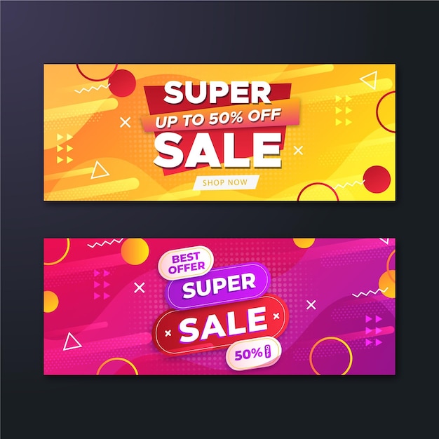 Gradient abstract sales banners