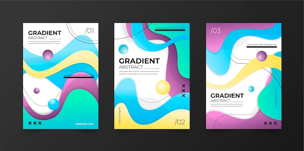 Gradient abstract shapes cover collection