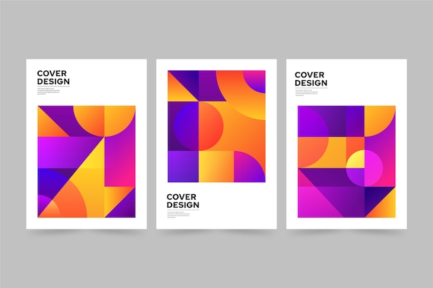 Gradient abstract shapes cover collection