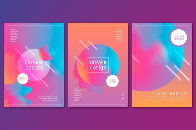 Gradient abstract shapes cover collection