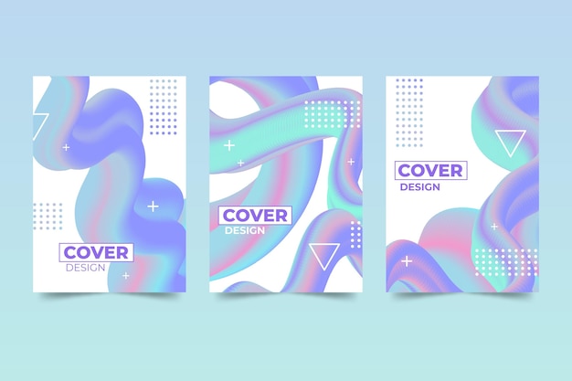 Gradient abstract shapes cover collection