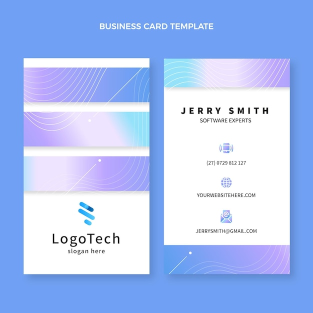 Gradient abstract technology business card