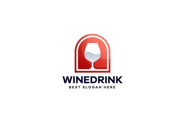 Gradient Abstract Wine Logo Design