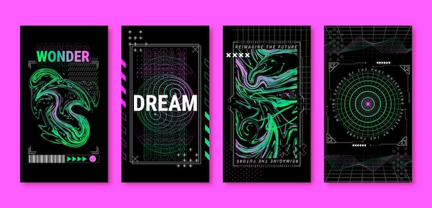 Gradient  acid style instagram stories