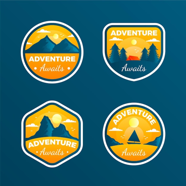 Gradient adventure badges collection