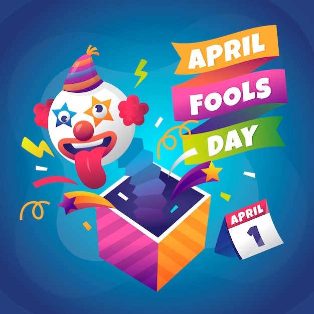 Gradient april fools day illustration