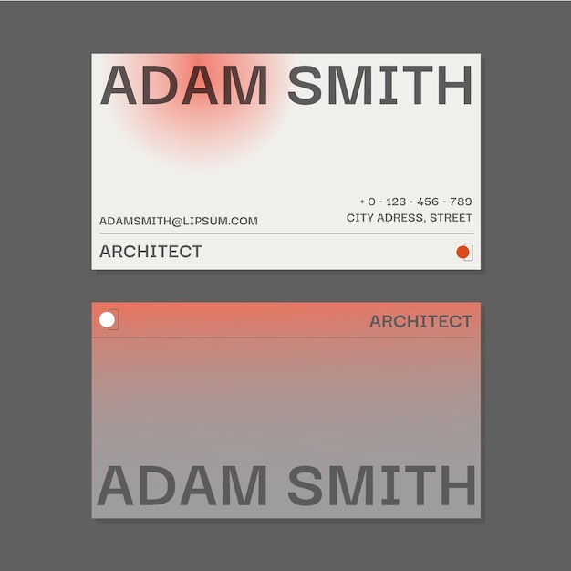 Gradient architecture development horizontal business card