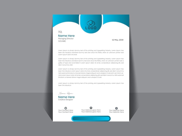 Gradient Attractive Simple a4 Letterhead Design