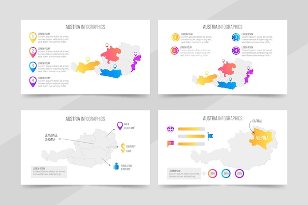 Gradient austria map infographic