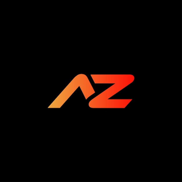 gradient az or za logo template