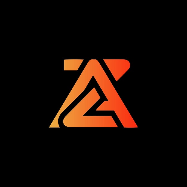 gradient az or za logo template