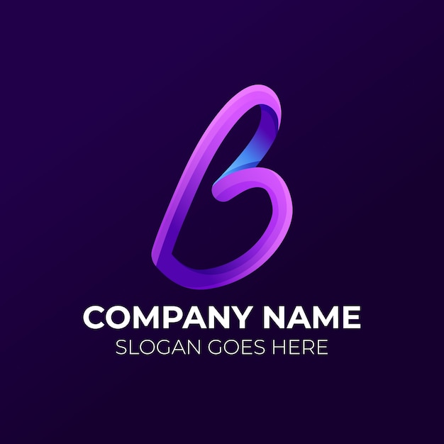 Gradient b logo template design