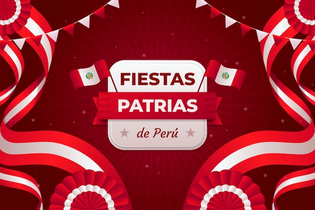 Vector gradient background for peruvian fiestas patrias celebrations