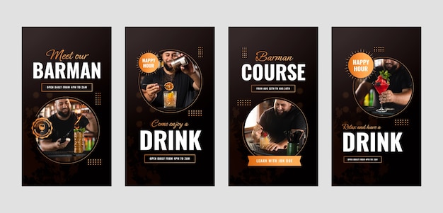 Gradient barman instagram stories collection