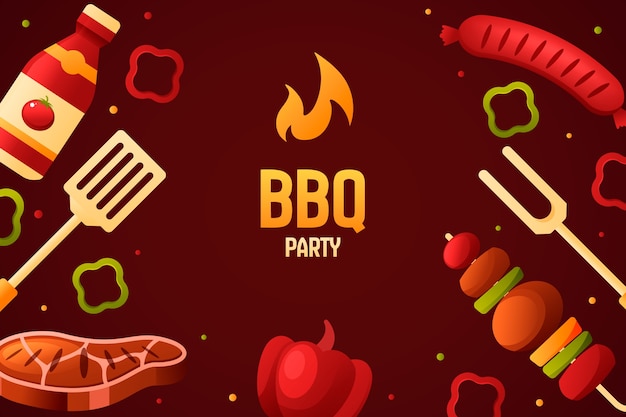 Gradient bbq party background