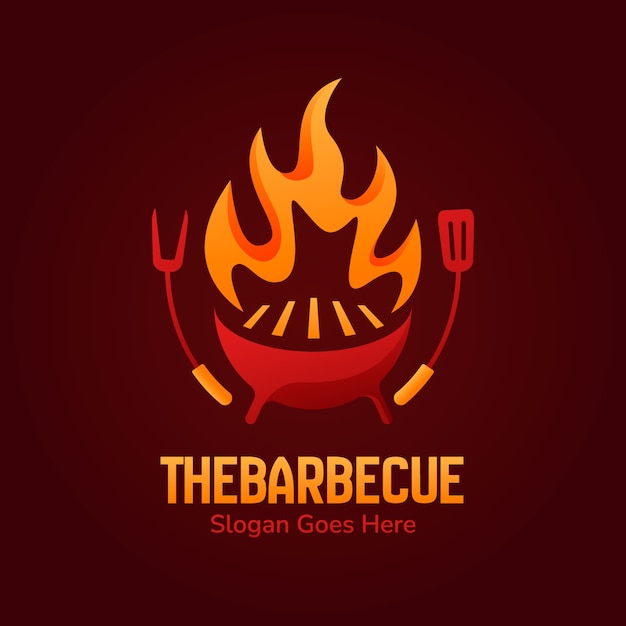 Gradient bbq party logo design