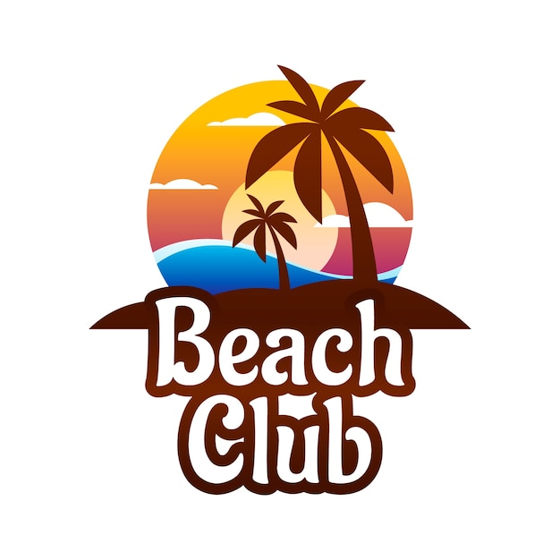 Gradient beach club logo design