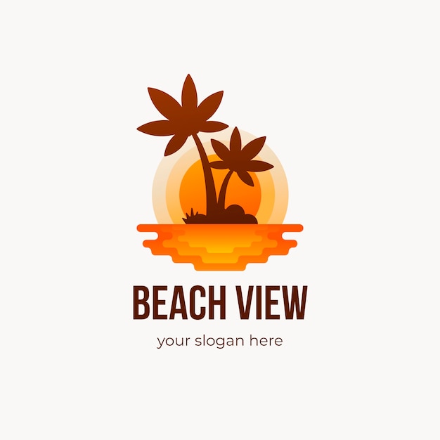 Gradient beach logo template