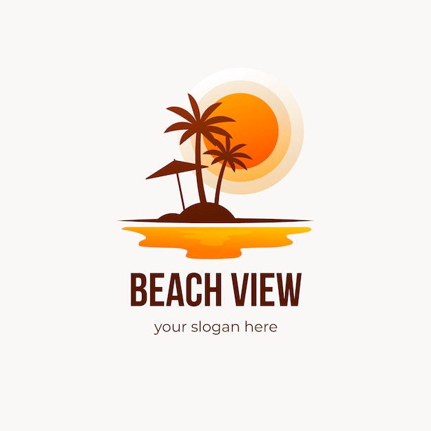 Gradient beach logo template