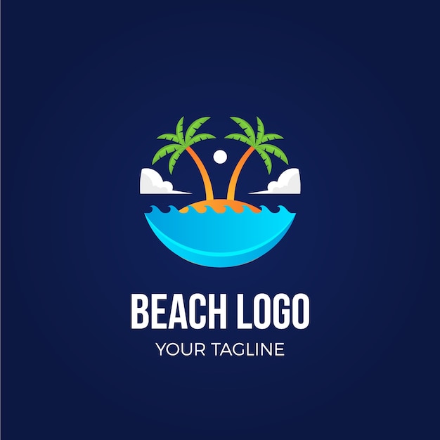 Gradient beach logo template