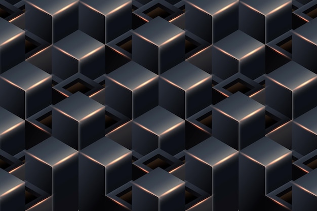 Vector gradient black background with cubes