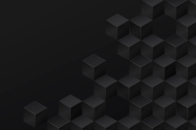 Gradient black background with cubes