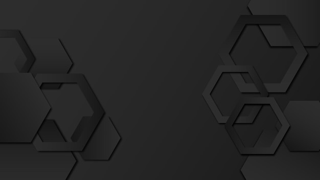 Vector gradient black background with hexagonal shapes