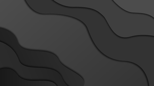 Vector gradient black background with wave shapes