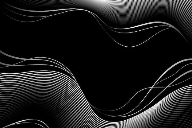 Gradient black background with wavy lines