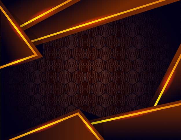 gradient black brown background with luxury dark golden geometric shapes