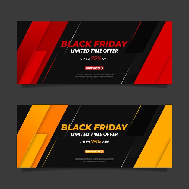 Gradient black friday banners template