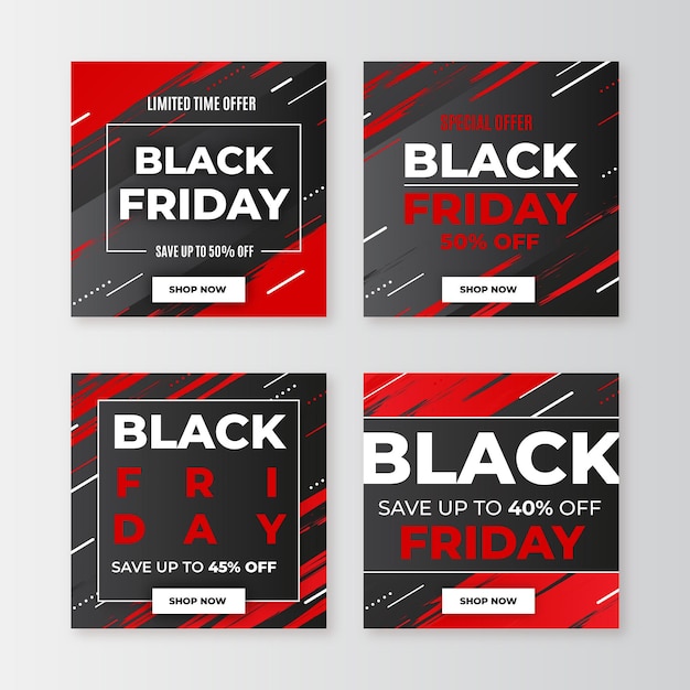 Gradient black friday instagram posts