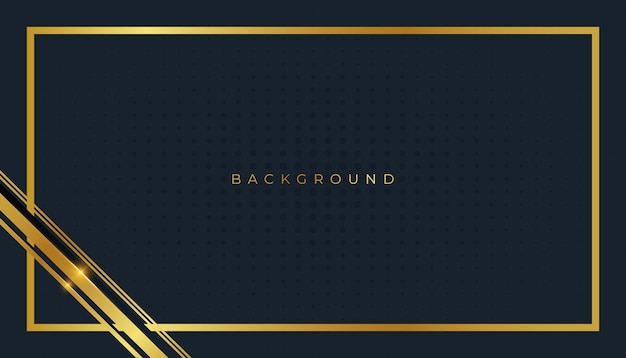 Gradient black social media banner background with golden frame