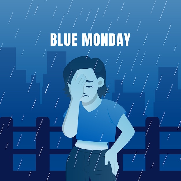 Gradient blue monday illustration