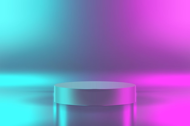 Gradient blue and pink podium background