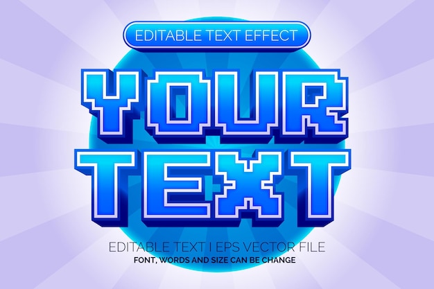 gradient blue pixel style text effects