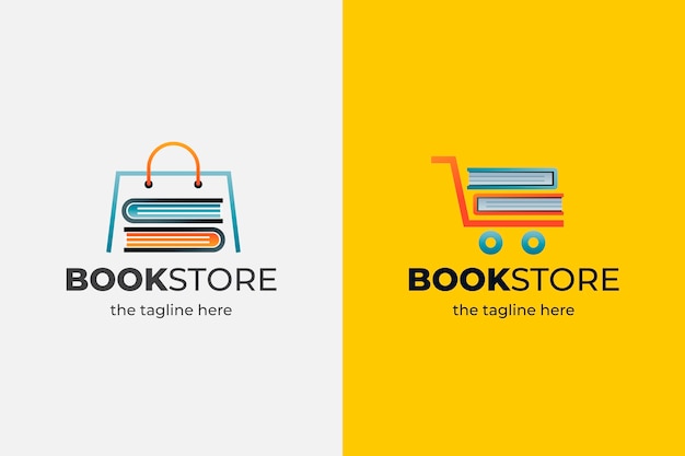 Gradient bookstore logo template