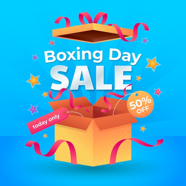 Gradient boxing day sale illustration