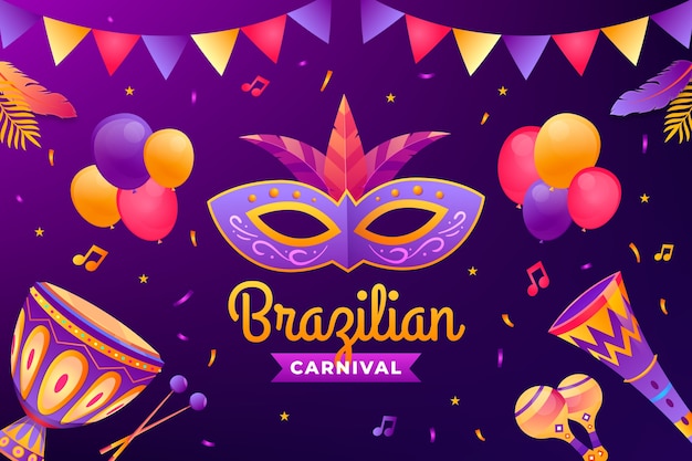 Gradient brazilian carnival background