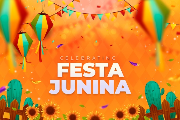 Gradient brazilian festas juninas background