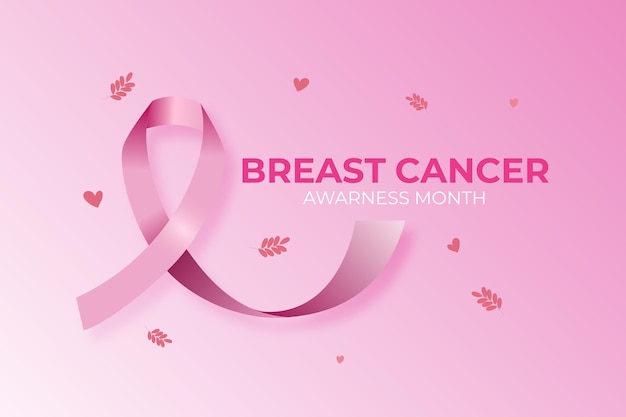 Gradient breast cancer awareness month illustration