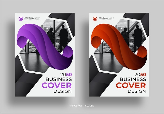 Gradient brochure cover with 3d shape