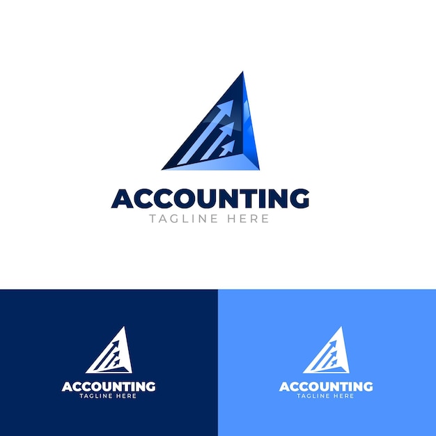 Vector gradient business accounting logo template