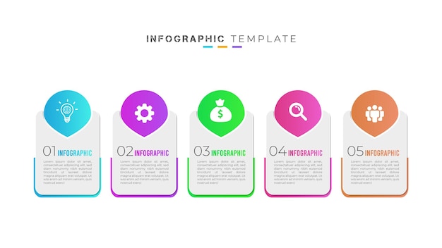 Gradient business timeline infographic element and minimal  presentation design