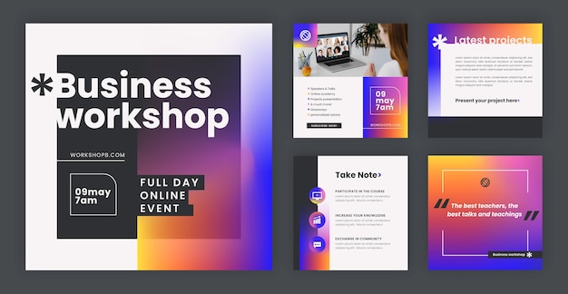 Gradient business workshop instagram posts