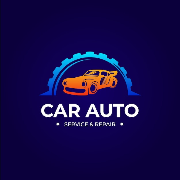 Gradient  car service logo design