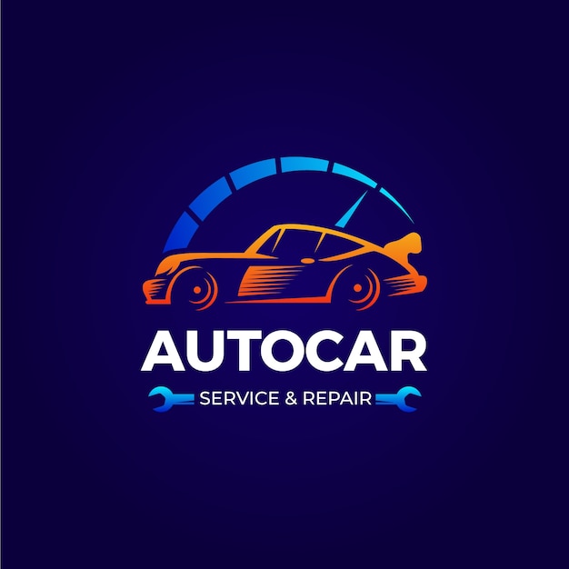 Vector gradient  car service logo design