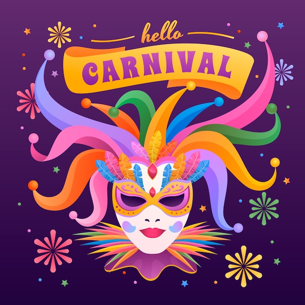 Gradient carnival party illustration