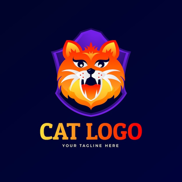 Gradient cat logo design