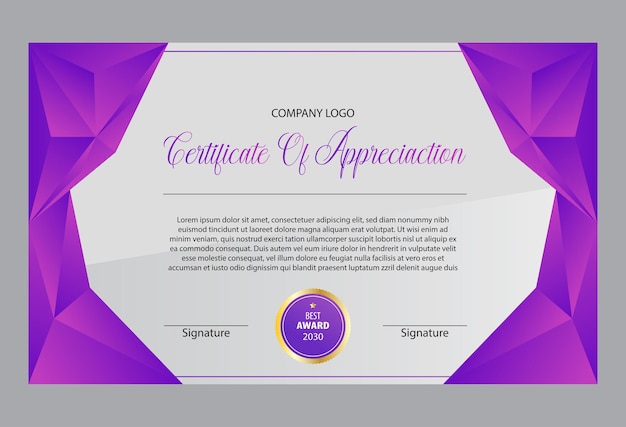 Gradient certificate template Premium vector